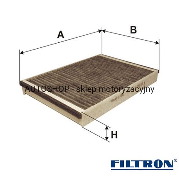 Filtr kabinowy węglowy Filtron K1237A wymiary