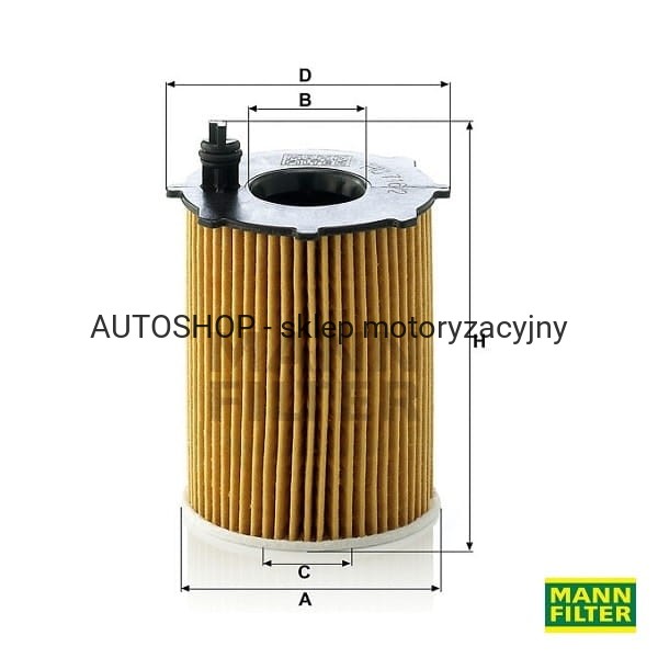 Filtr oleju Mann Filter HU716/2x - wymiary