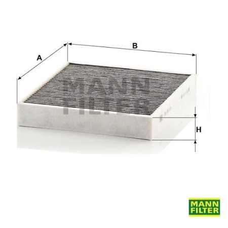 Filtr kabinowy węglowy Mann Filter CUK26010-wymiary