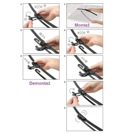 Uchwyt HBG1.1 montaż i demontaż wycieraczki