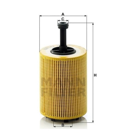 Filtr oleju Mann Filter HU719/7x - wymiary