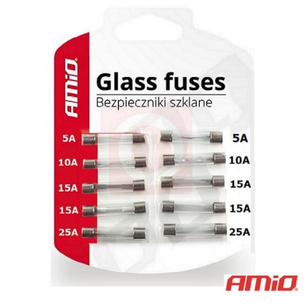 Bezpieczniki szklane mini 32mm 10 szt.