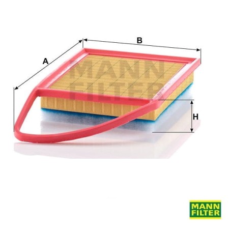 Filtr powietrza Mann Filter C3585 wymiary