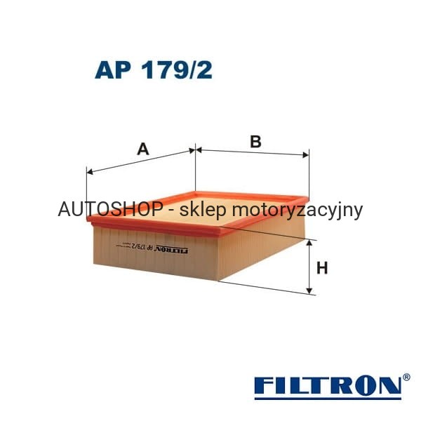 Filtr powietrza Filtron AP179/2-wymiary