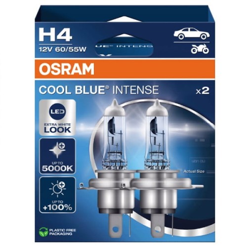 Przejdź do produktu Żarówka OSRAM H4 Cool Blue Intense 12V 60/55W 2szt. (64193CBN-2HB)