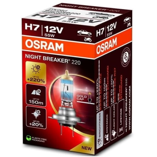 Przejdź do produktu Żarówka OSRAM H7 Night Breaker 220 + 220% 12V 55W 1szt. (64210NB220)