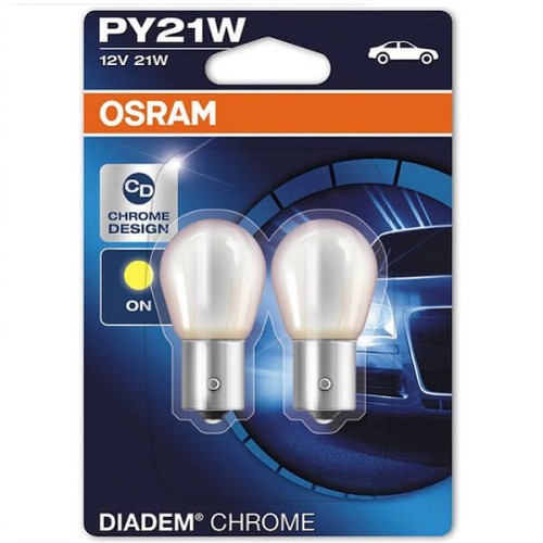 Przejdź do produktu Żarówka OSRAM PY21W Diadem Chrome 12V 21W 2szt. (7507DC-02B)