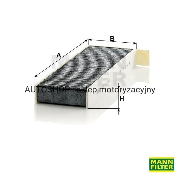 Filtr kabinowy węglowy Mann Filter CUK29003-2-wymiary