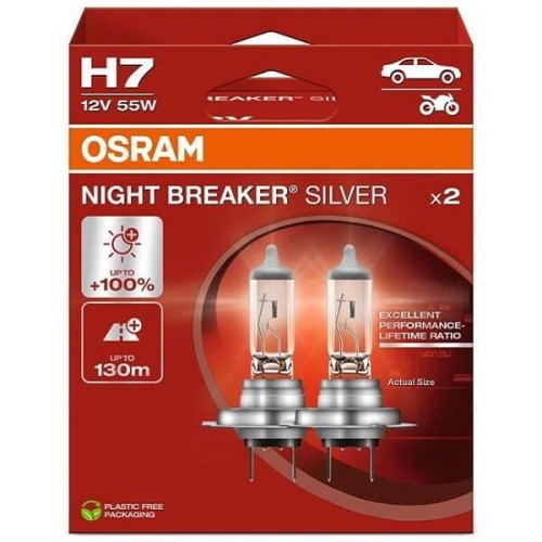 Przejdź do produktu Żarówka OSRAM H7 Night Breaker Silver 12V 55W 2szt. (64210NBS-2HB)