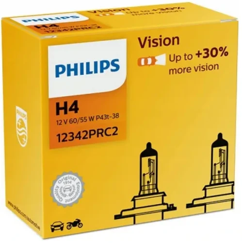 Przejdź do produktu Żarówka Philips H4 VISION +30% 2szt. (12342PRC2)