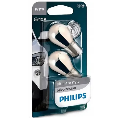 Przejdź do produktu Żarówka PHILIPS SilverVision 12V PY21W (12496SVB2)