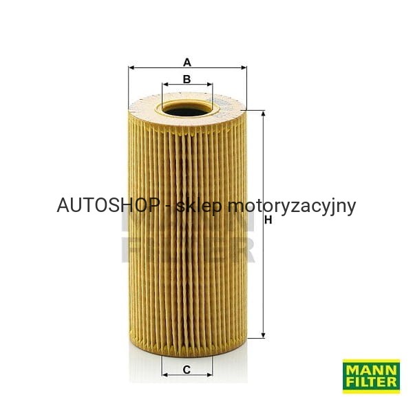 Filtr oleju Mann Filter HU618x wymiary