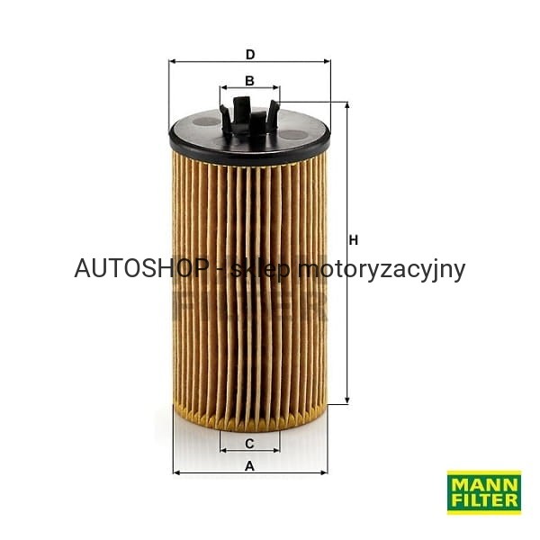 Filtr oleju Mann Filter HU612/2x-wymiary