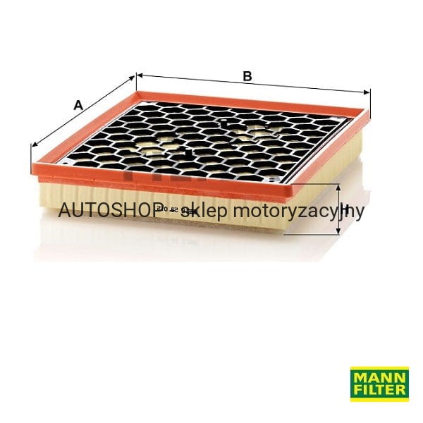 Filtr powietrza Mann Filter C29012 wymiary