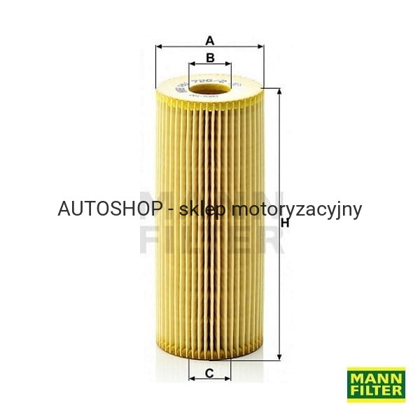 Filtr oleju Mann Filter HU 726/2x - wymiary