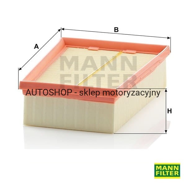 Filtr powietrza Mann Filter C2433/2-wymiary