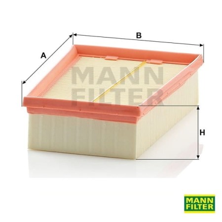 Filtr powietrza Mann Filter C2433/2-wymiary