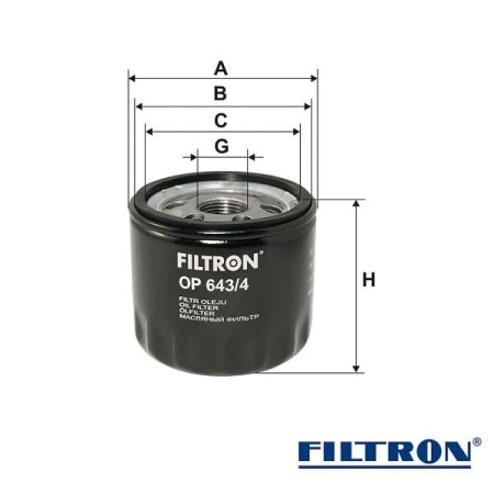 Filtr oleju Filtron OP643/4 wymiary