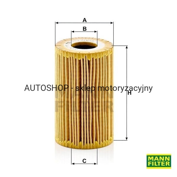 Filtr oleju Mann Filter HU7008z - wymiary