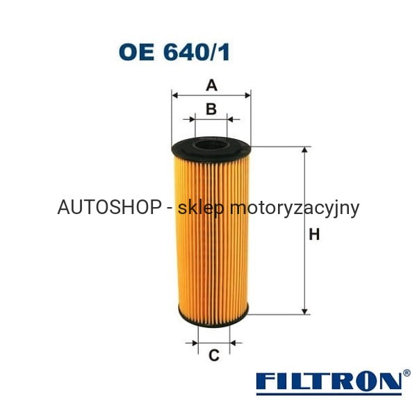 Filtr oleju Filtron OE640/1 - wymiary