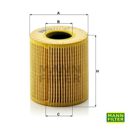 Filtr oleju Mann Filter HU711/51x - wymiary