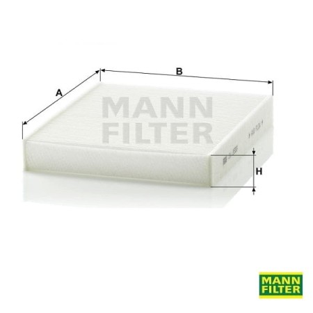 Filtr kabinowy Mann Filter CU3037 wymiary