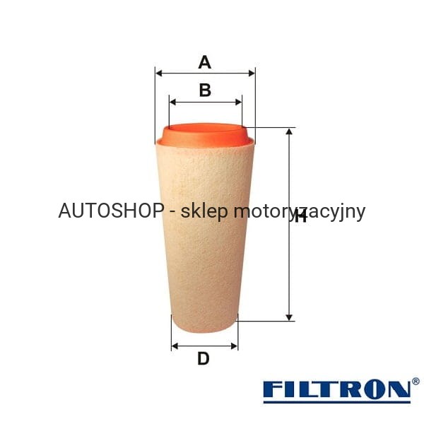 Filtr powietrza Filtron AK362 wymiary