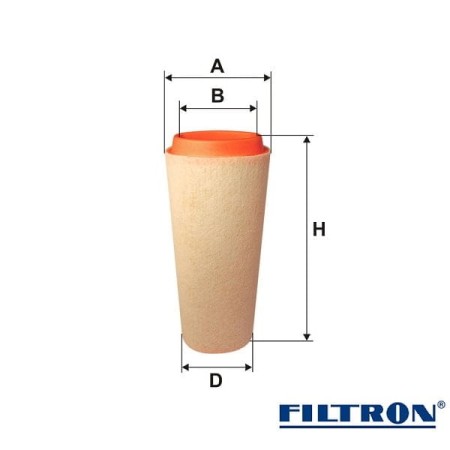 Filtr powietrza Filtron AK362 wymiary