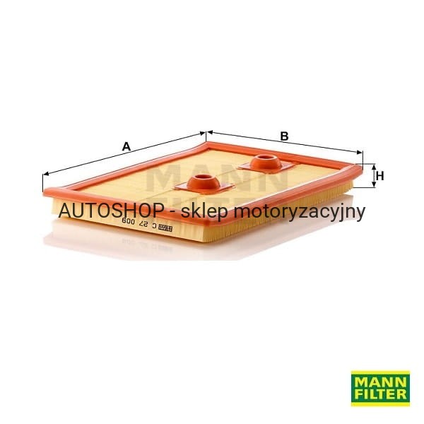 Filtr powietrza Mann Filter C27009-wymiary