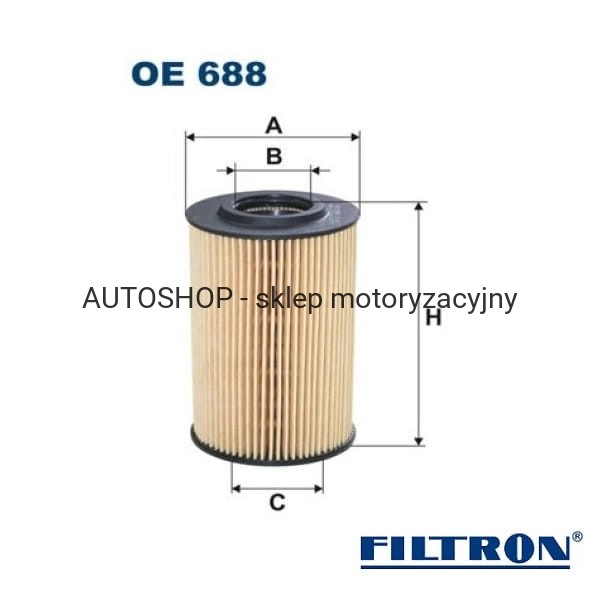 Filtr oleju Filtron OE688 - wymiary