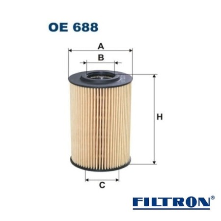 Filtr oleju Filtron OE688 - wymiary