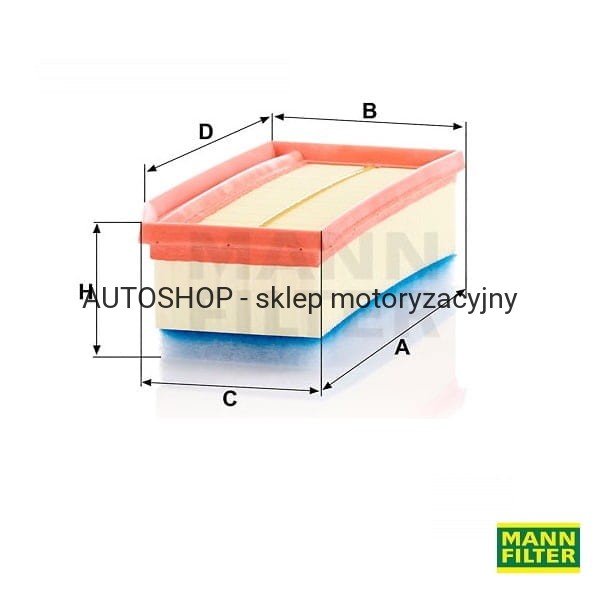 Filtr powietrza Mann Filter C27030 wymiary
